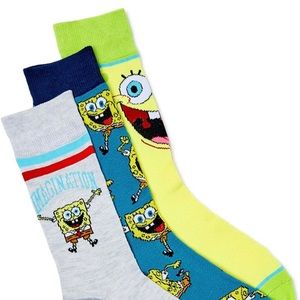 Men’s 3 pack SPONGE BOB crew socks
